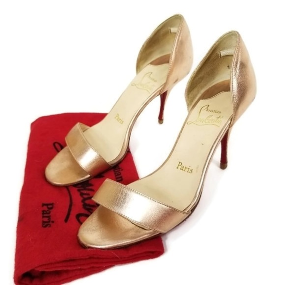 Christian Louboutin Shoes - Christian Louboutin Rose Gold D'orsay Sandal Pumps